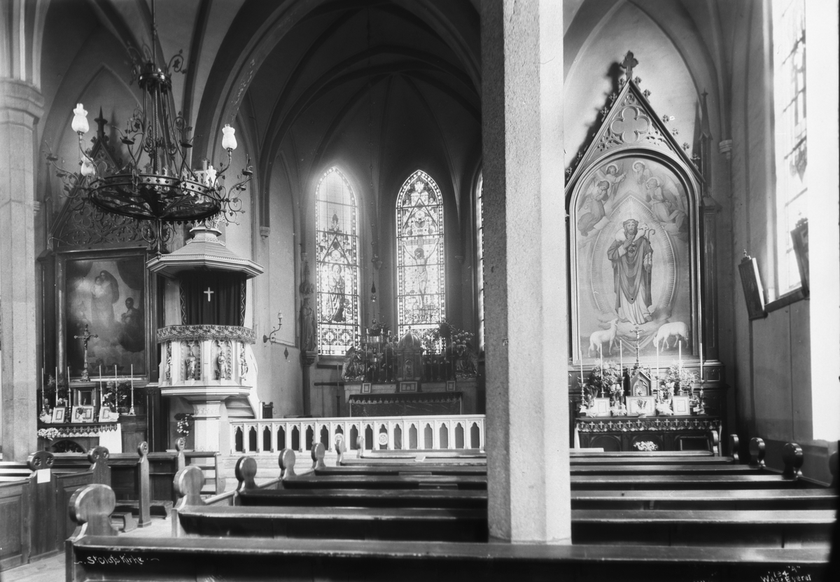 Anders Beer Wilse, Prot: Interiør St. Olavs Kirke med koret April 24de