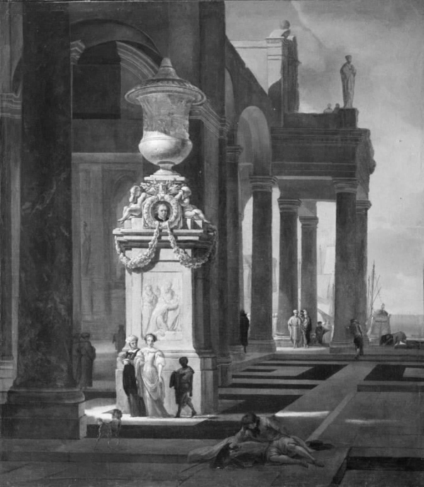 Jan Baptist Weenix, Et monument ved en havn