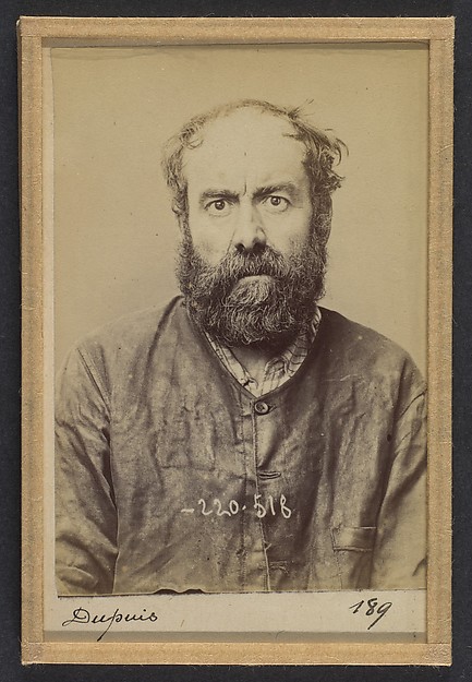 Alphonse Bertillon, Dupuis. Augustin. 53 ans, né le 24/6/41 à Dourdan (Seine & Oise). Charron, forgeron. Anarchiste. 3/7/94.