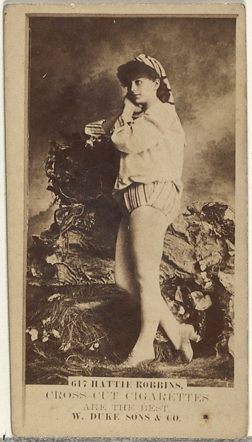 W. Duke, Sons & Co., Card Number 617, Hattie Robins, from the Actors and Actresses series (N145-3) issued by Duke Sons & Co. to promote Cross Cut Cigarettes