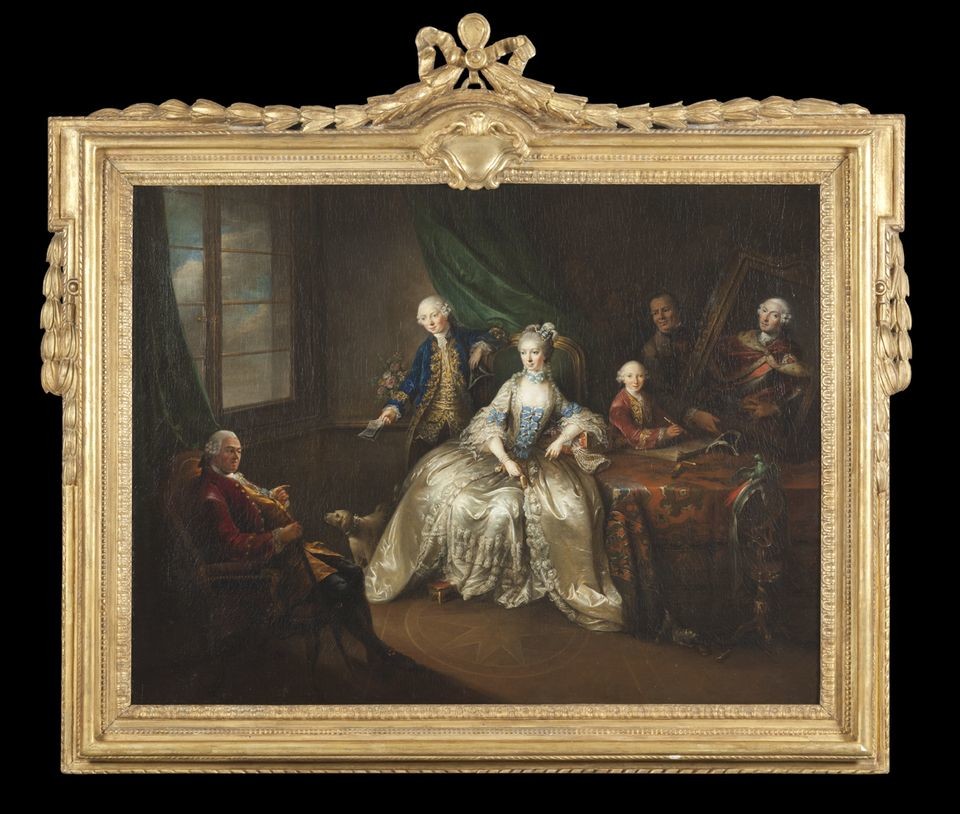 Johann Christian von Mannlich, Marianne Camasse Gräfin von Forbach mit ihren Söhnen Christian und Wilhelm