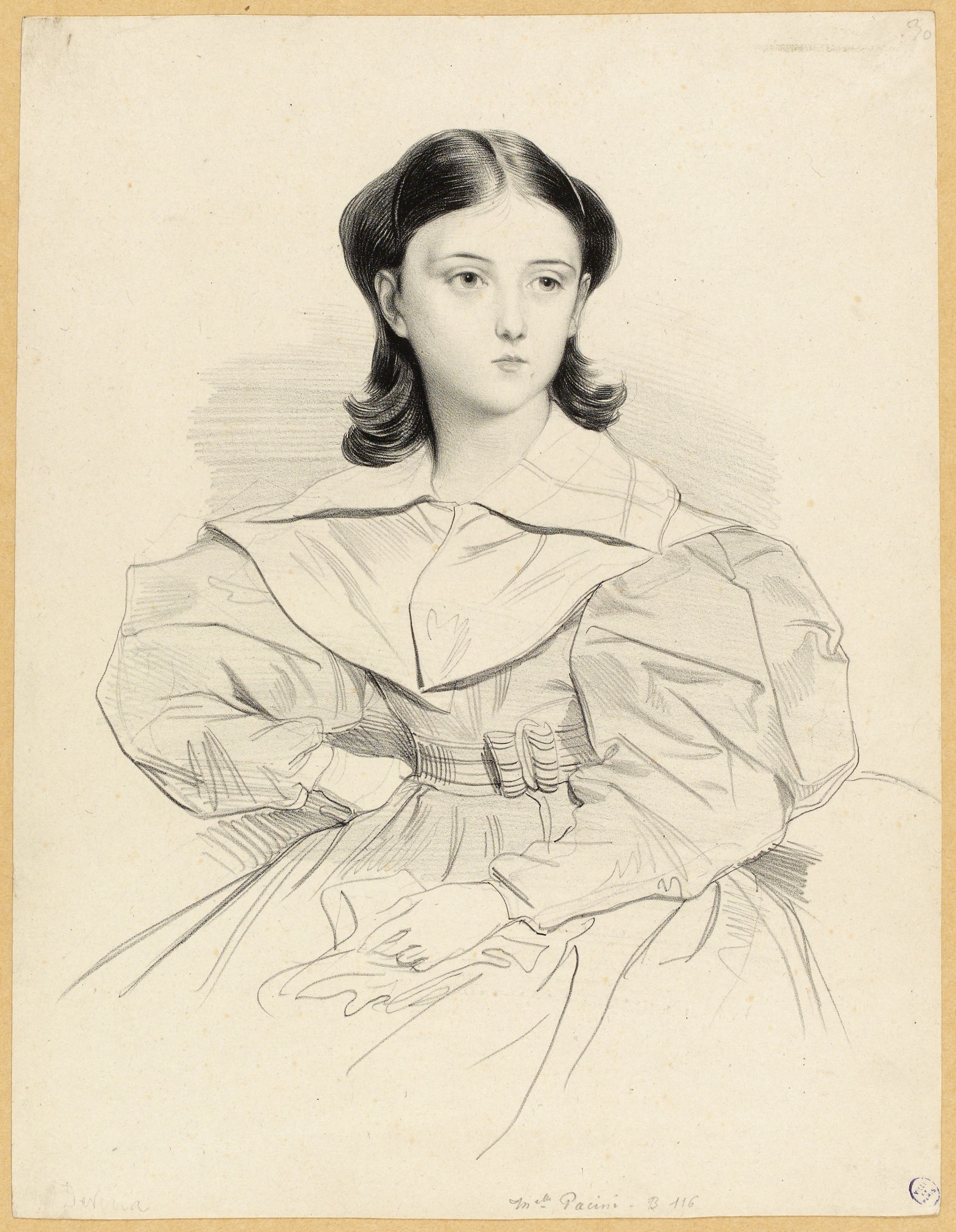 Achille Devéria, Portrait de Mademoiselle Pacini