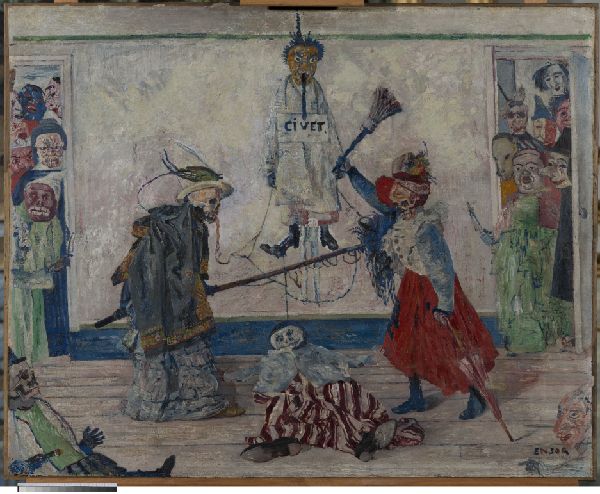 James Ensor, Skeletons Fighting over the Body of a Hanged Man