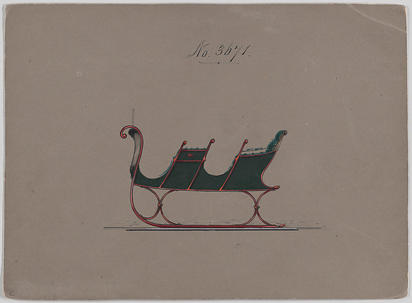 Brewster & Co., Design for 4 Seat Sleigh, no. 3671