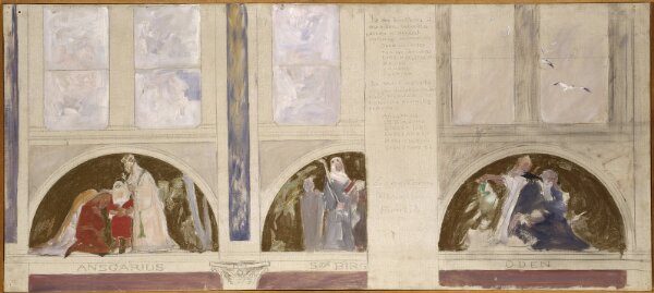 Carl Larsson, Andra förslaget till lunetter i NM:s övre trapphall