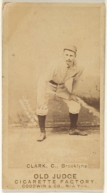 Goodwin & Company, Clark, Catcher, Brooklyn, from the Old Judge series (N172) for Old Judge Cigarettes