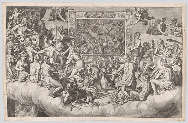 Cornelis Cort, Lament of the Art of Painting (Upper Half)