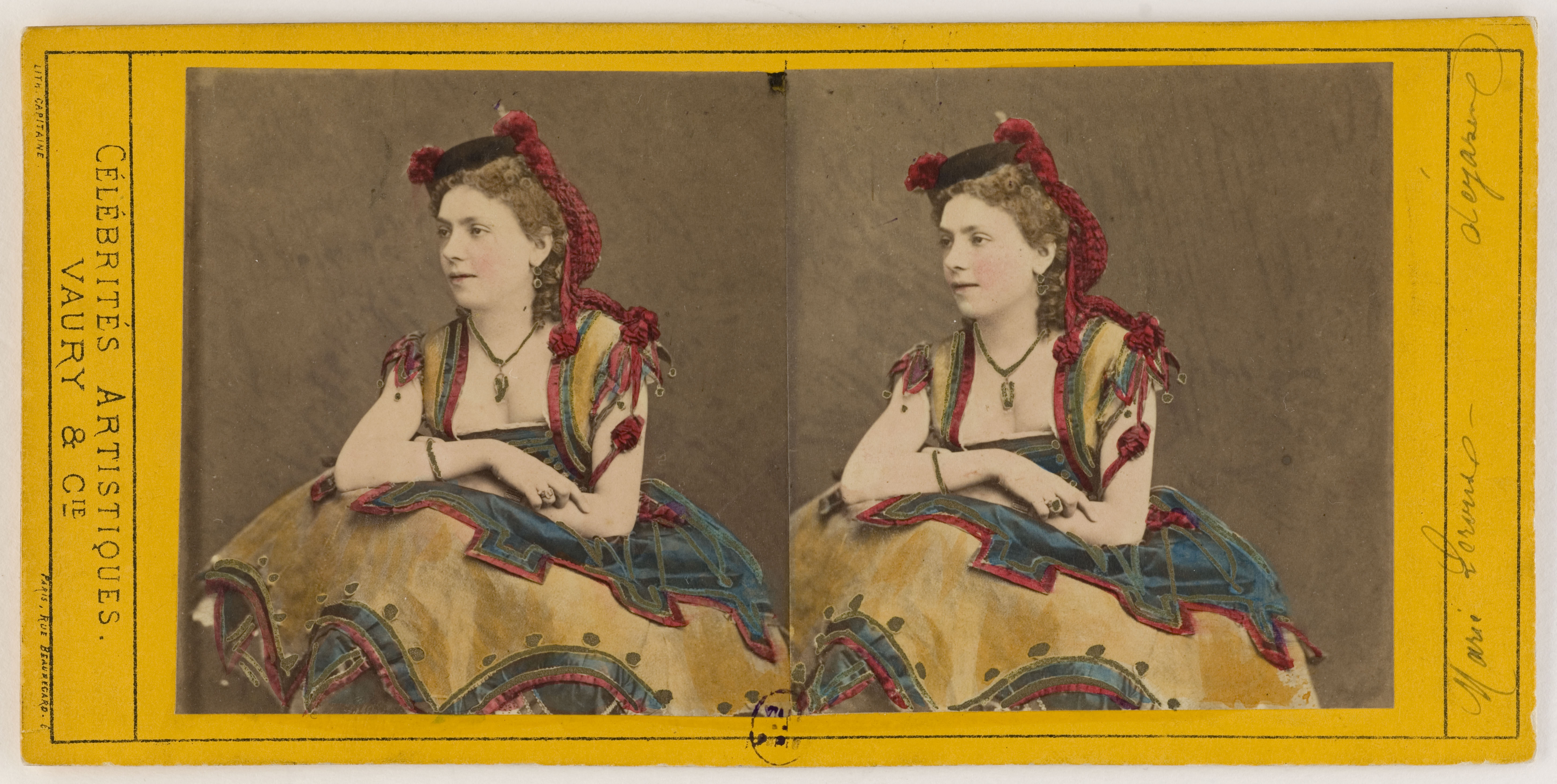 Vaury et Cie, Portraitde Marie Leroux, actrice au théâtre Dejazet.
