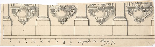 Anonymous, French, 18th century, Fragment of an Architectural Design