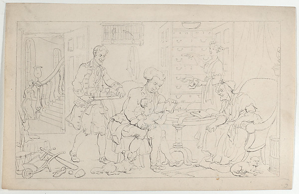 Thomas Rowlandson, Childhood: The Tender Nurse's Care Resigned, from "The Dance of Life"