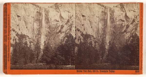Carleton Watkins, Bridal Veil Fall, 900 ft., Yosemite Valley.