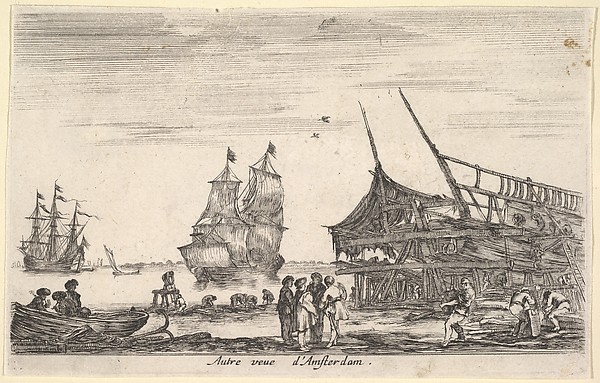 Stefano della Bella, Another view of Amsterdam (Autre vue d'Amsterdam), from "Views of seaports" (Vues de ports de mar)
