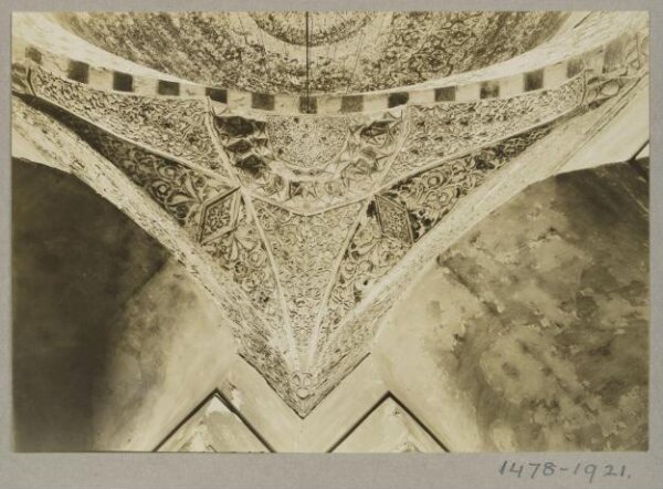 K.A.C. Creswell, Squinch-pendentive detail at the domed mosque of Mamluk Amir Yashbak (Qubbat al-Fadawiyya), Cairo