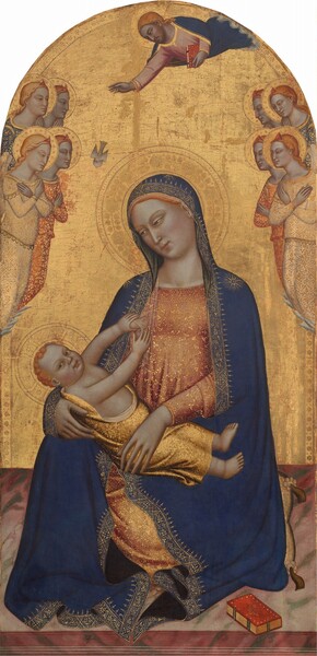 Jacopo di Cione, Madonna and Child with God the Father Blessing and Angels