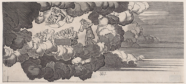 Agostino Veneziano (Agostino dei Musi), The News Brought to Olympus