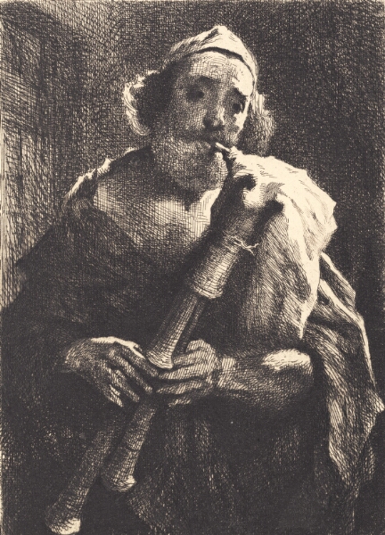 Frans Schwartz, Sækkepibespillende gammel hyrde