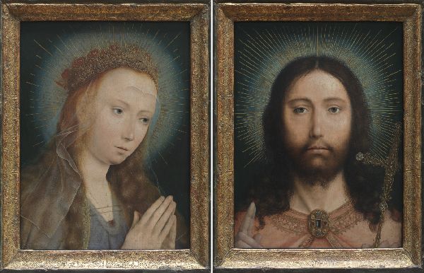 Quinten Massijs, Christ Salvator Mundi and Mary at Prayer