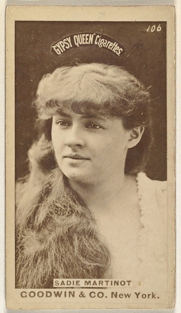 Goodwin & Company, Sadie Martinot, from the Actors and Actresses series (N171) for Gypsy Queen Cigarettes