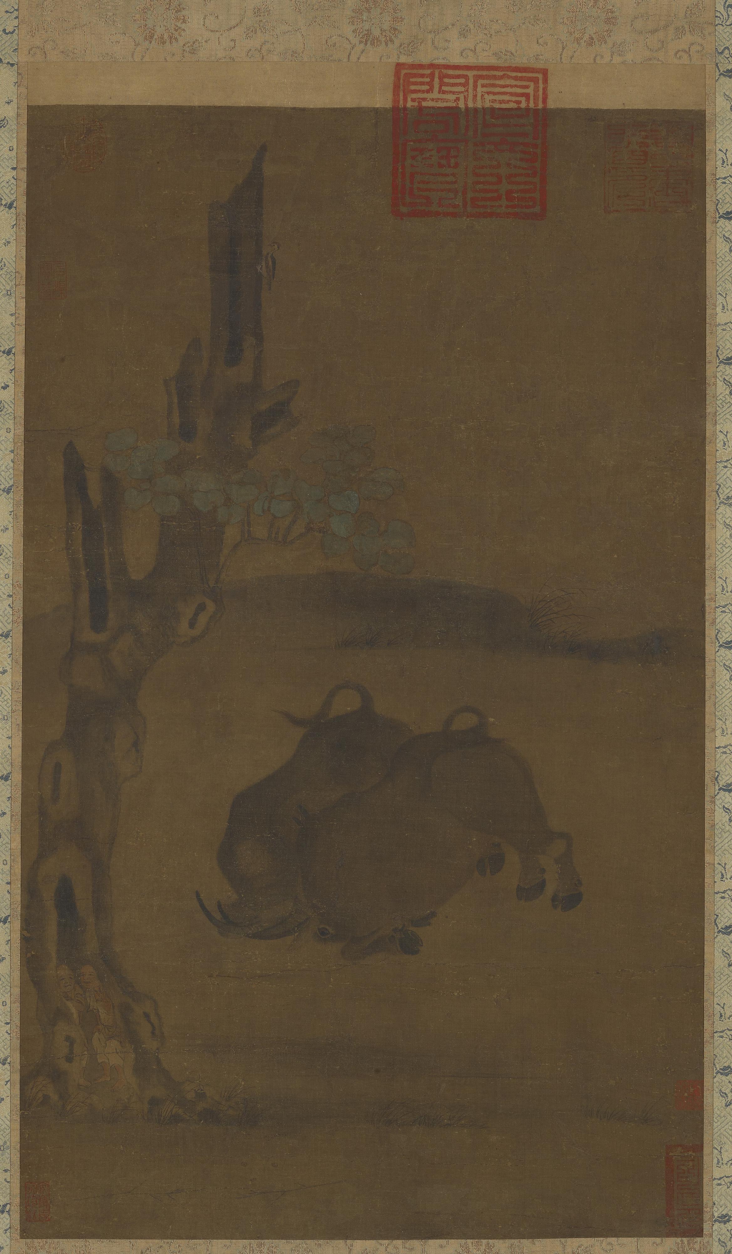 Unknown artist, Two fighting water buffaloes