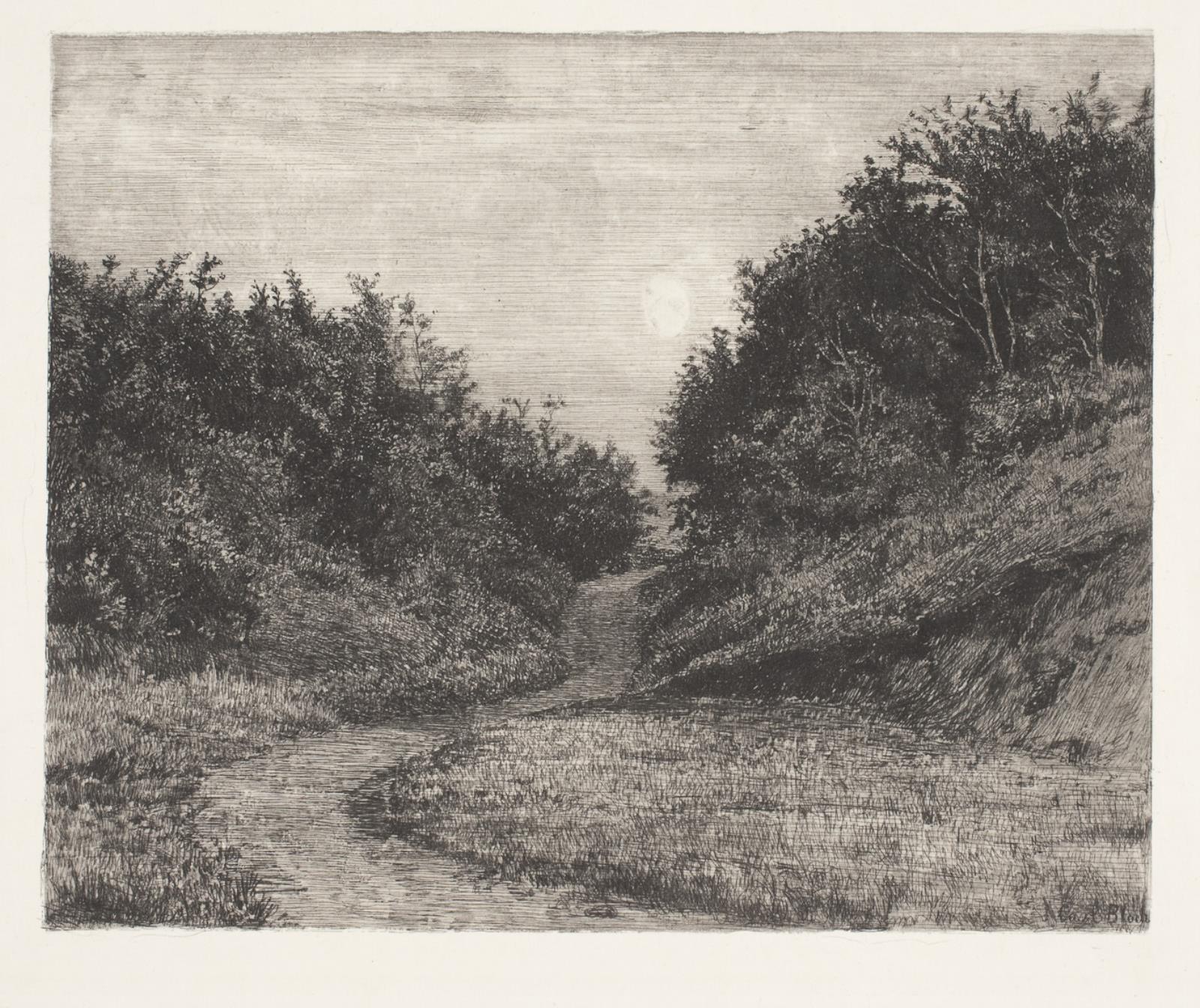 Carl Bloch, En måneskinssommeraften. Hellebæk.