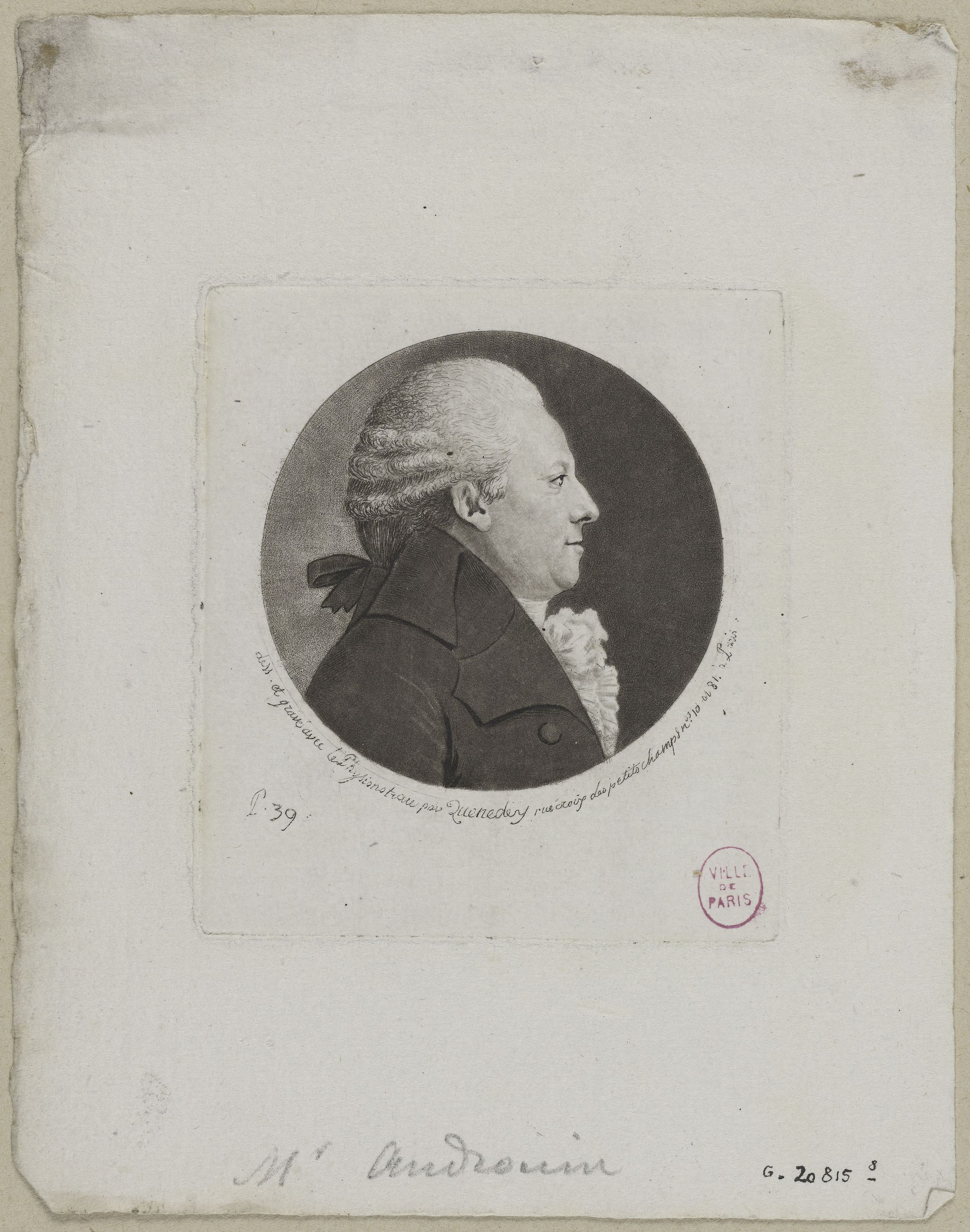 Edmé Quenedey, Portrait de Monsieur Androuin