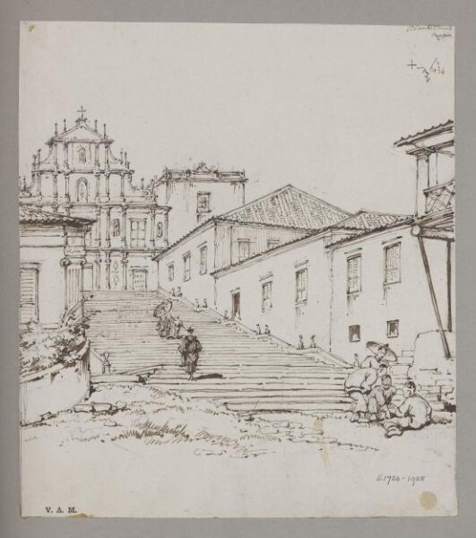 George Chinnery, St. Paul's Church, Macao, before it was burnt down, and part of Mr. Turner's house