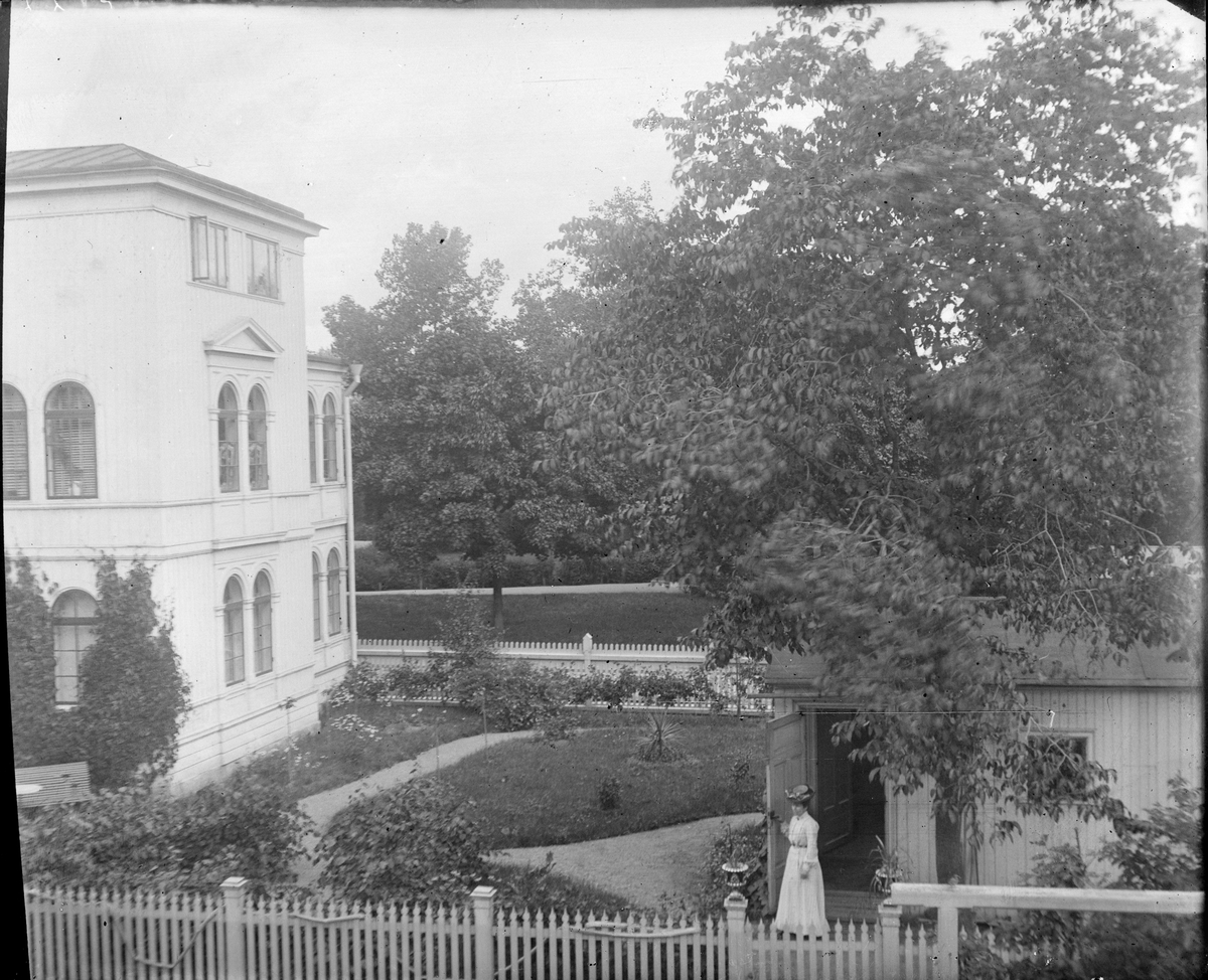 Henri Osti's Fotografiateliér, Trädgården vid Henri Ostis ateljé, Bredgränd 11, Uppsala före 1914