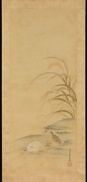 Kiyohara Yukinobu, Quail and Millet