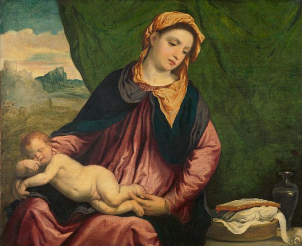 Paris Bordone, Madonna with Sleeping Child