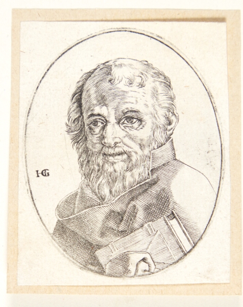 Hendrick Goltzius, Portræt af ældre mand med en bog under armen
