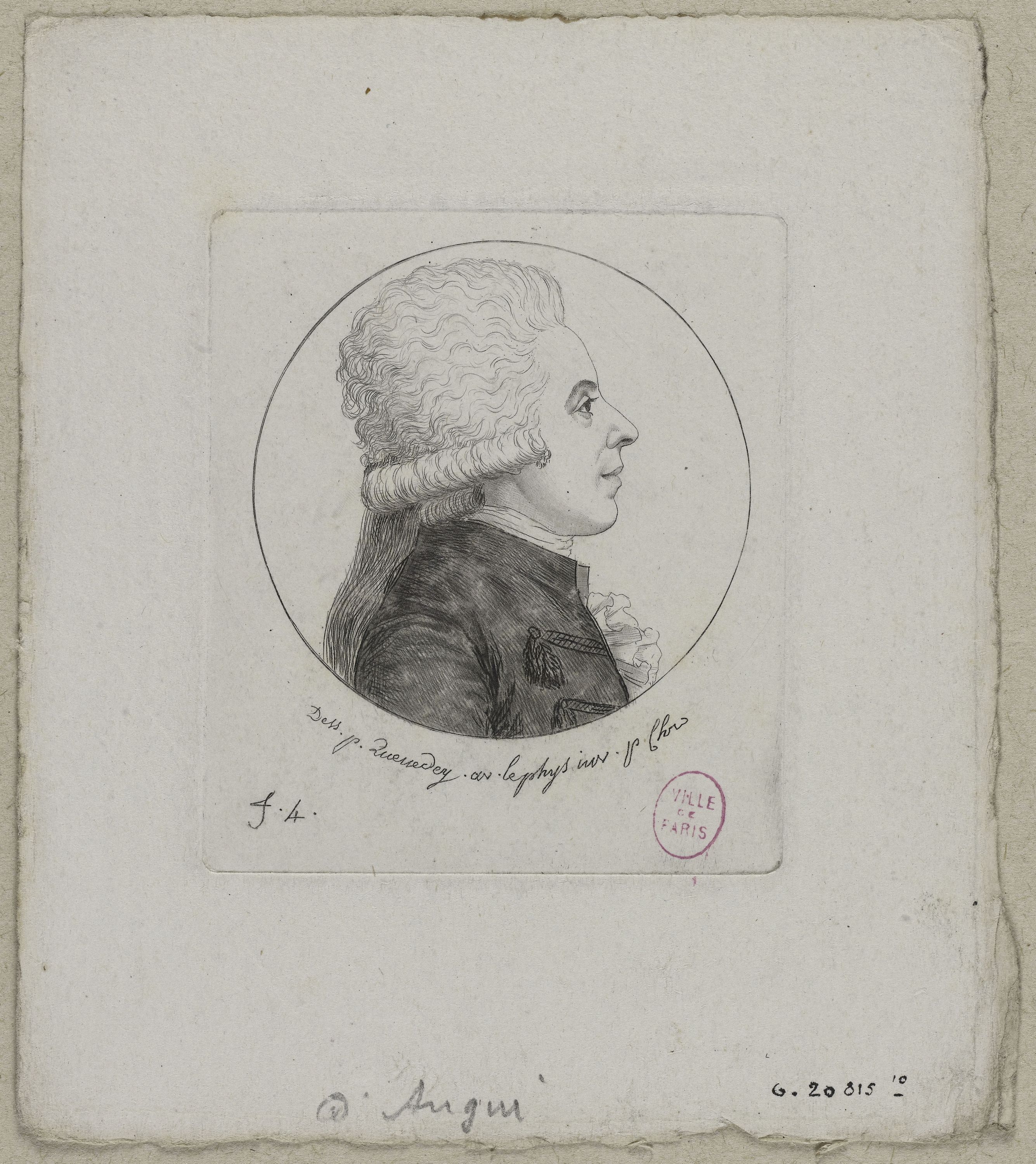Edmé Quenedey, Portrait de Monsieur d'Angui