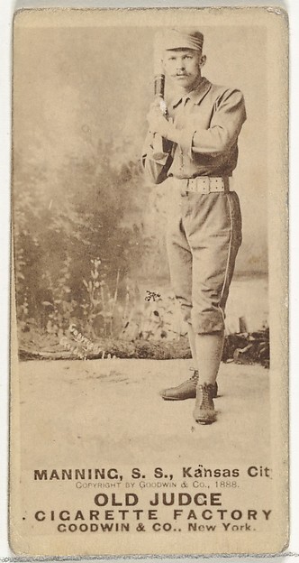 Goodwin & Company, James H. "Jim" Manning, Shortstop, Kansas City Cowboys, from the Old Judge series (N172) for Old Judge Cigarettes