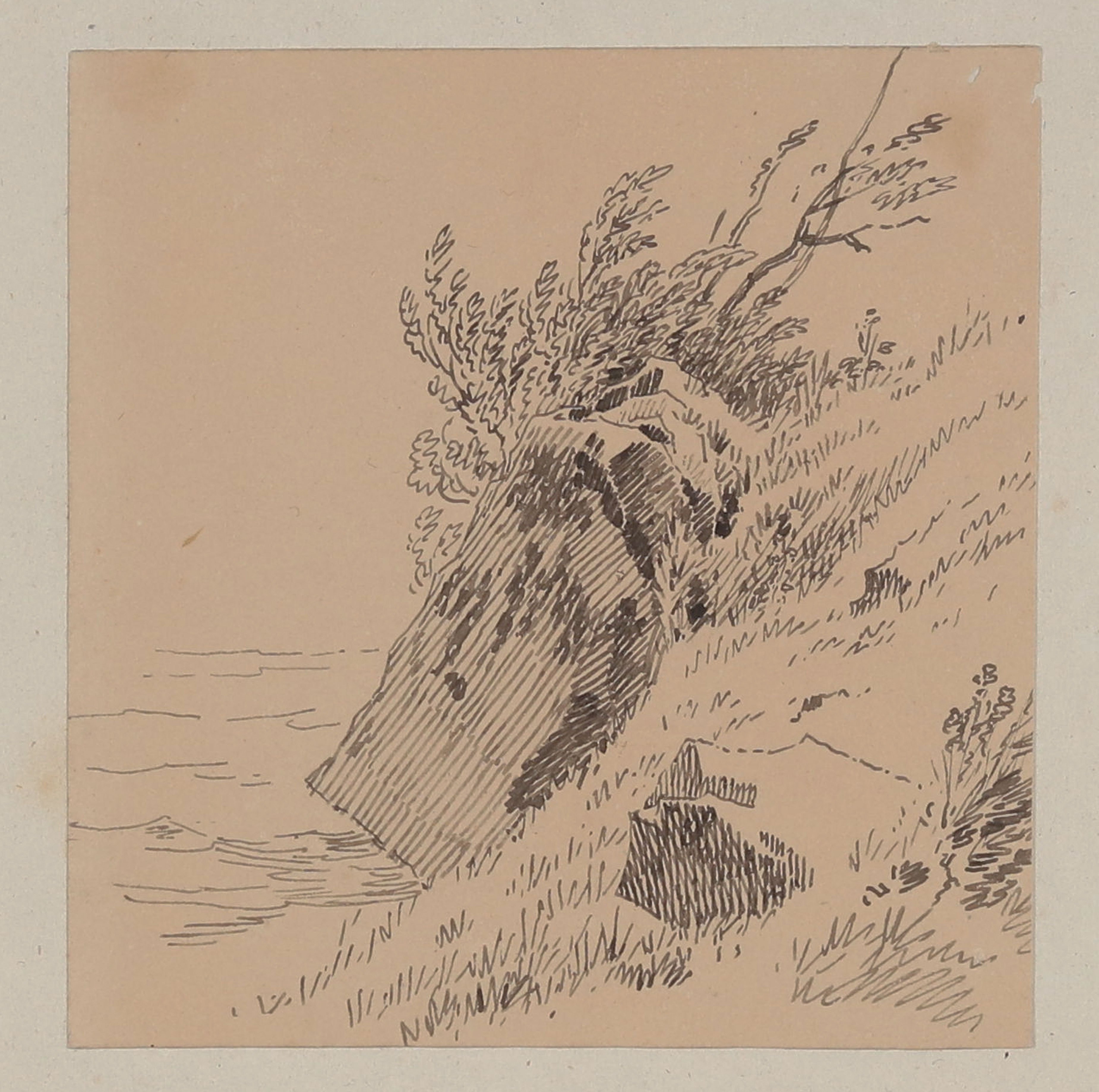 Caspar David Friedrich, Felsblöcke am Hang [Aus dem Stammbuch des Freiherrn von Berlepsch]