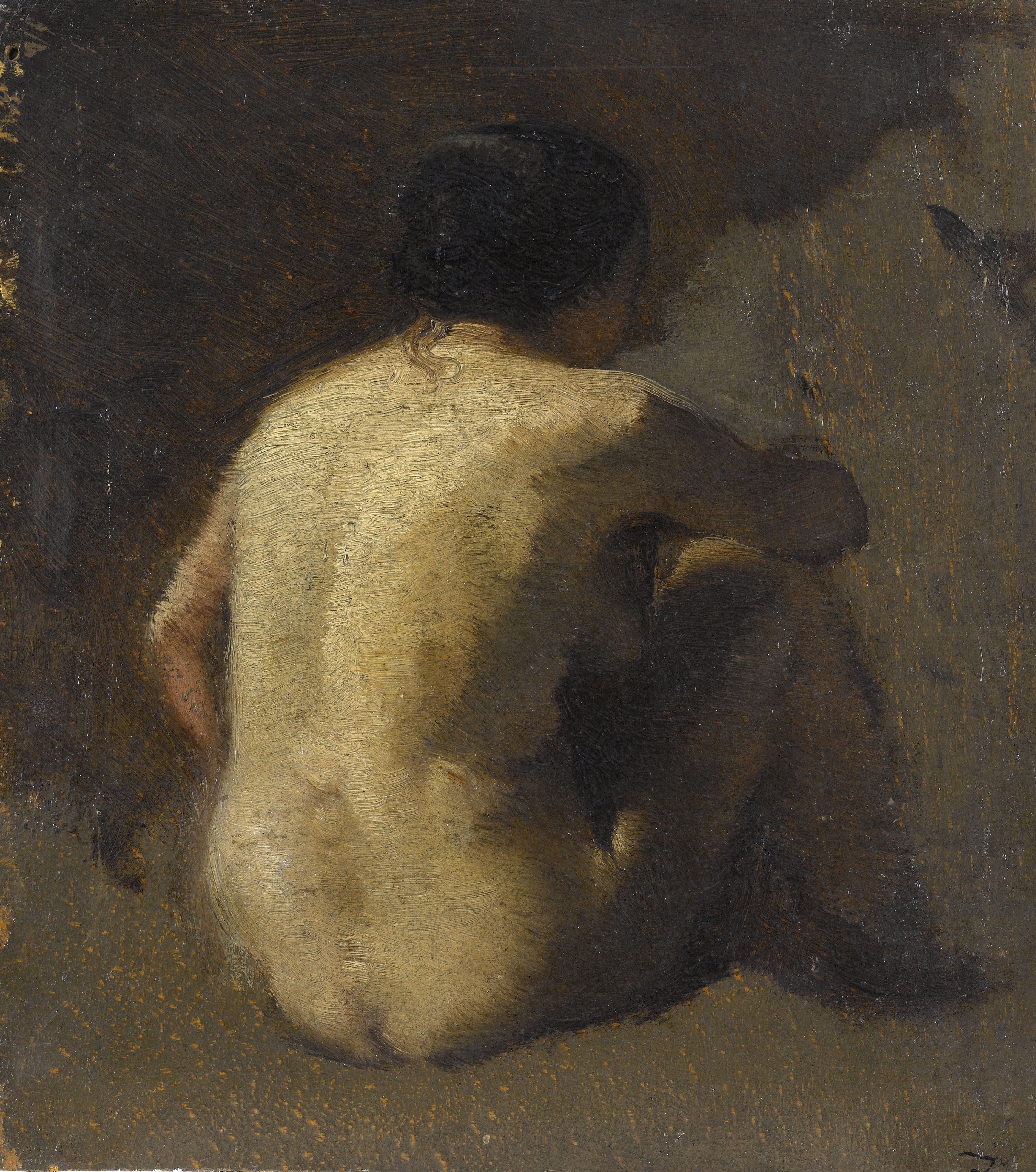 Félix Ziem, Femme nue assise, vue de dos