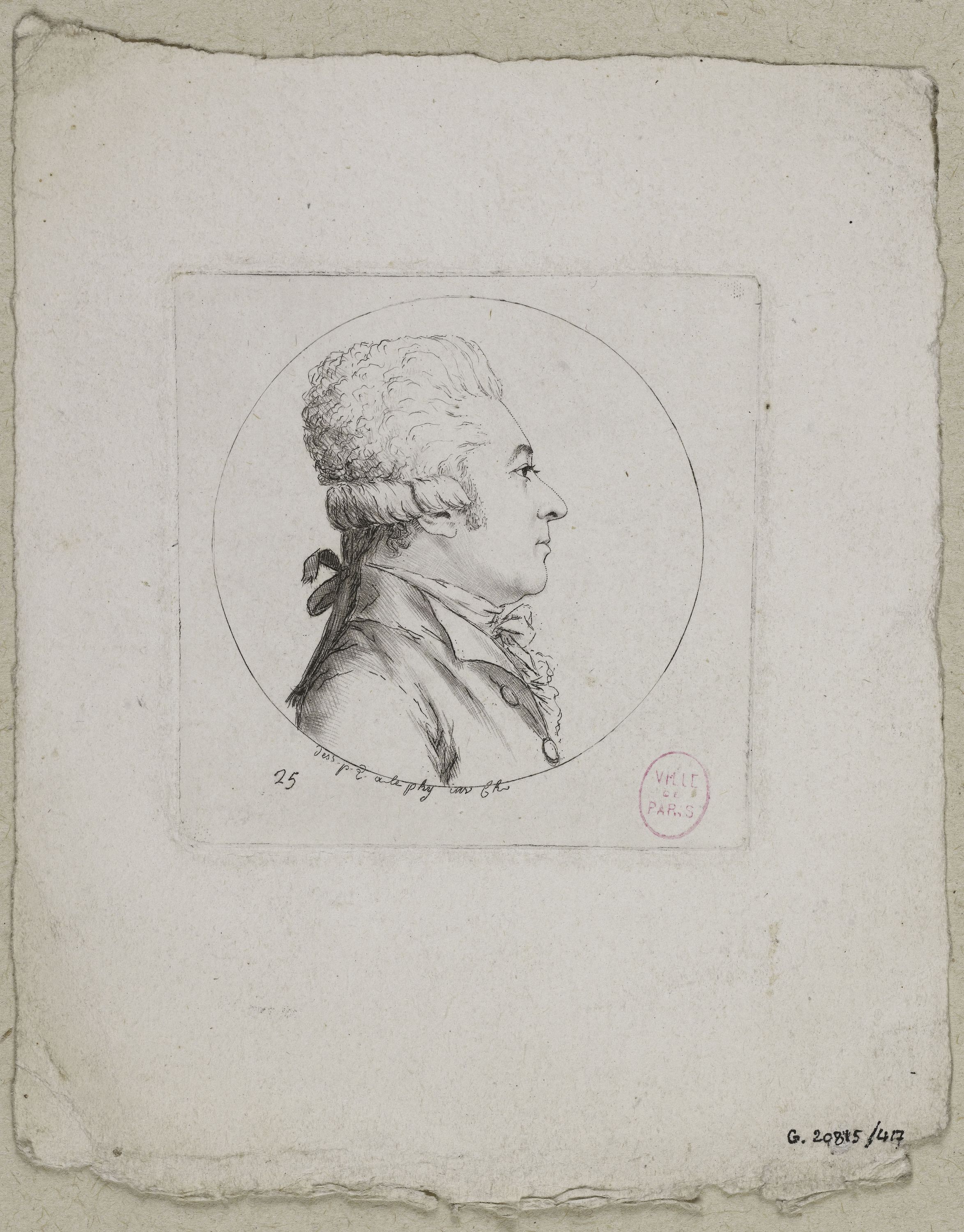 Edmé Quenedey, Portrait d'un homme, fin XVIIIème siècle/début XIXème siècle