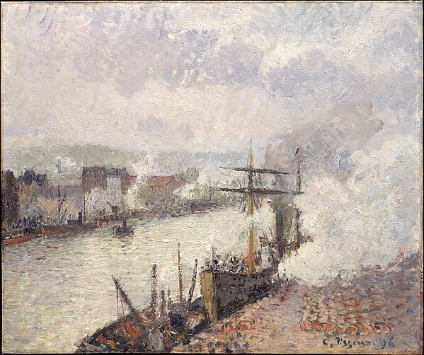 Camille Pissarro, Steamboats in the Port of Rouen