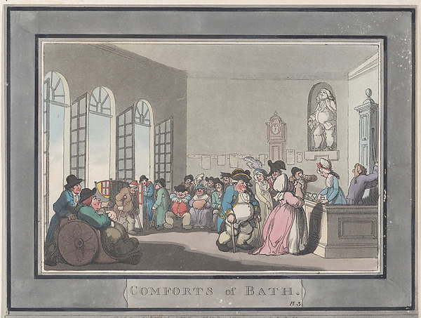 Thomas Rowlandson, Comforts of Bath, Plate 3