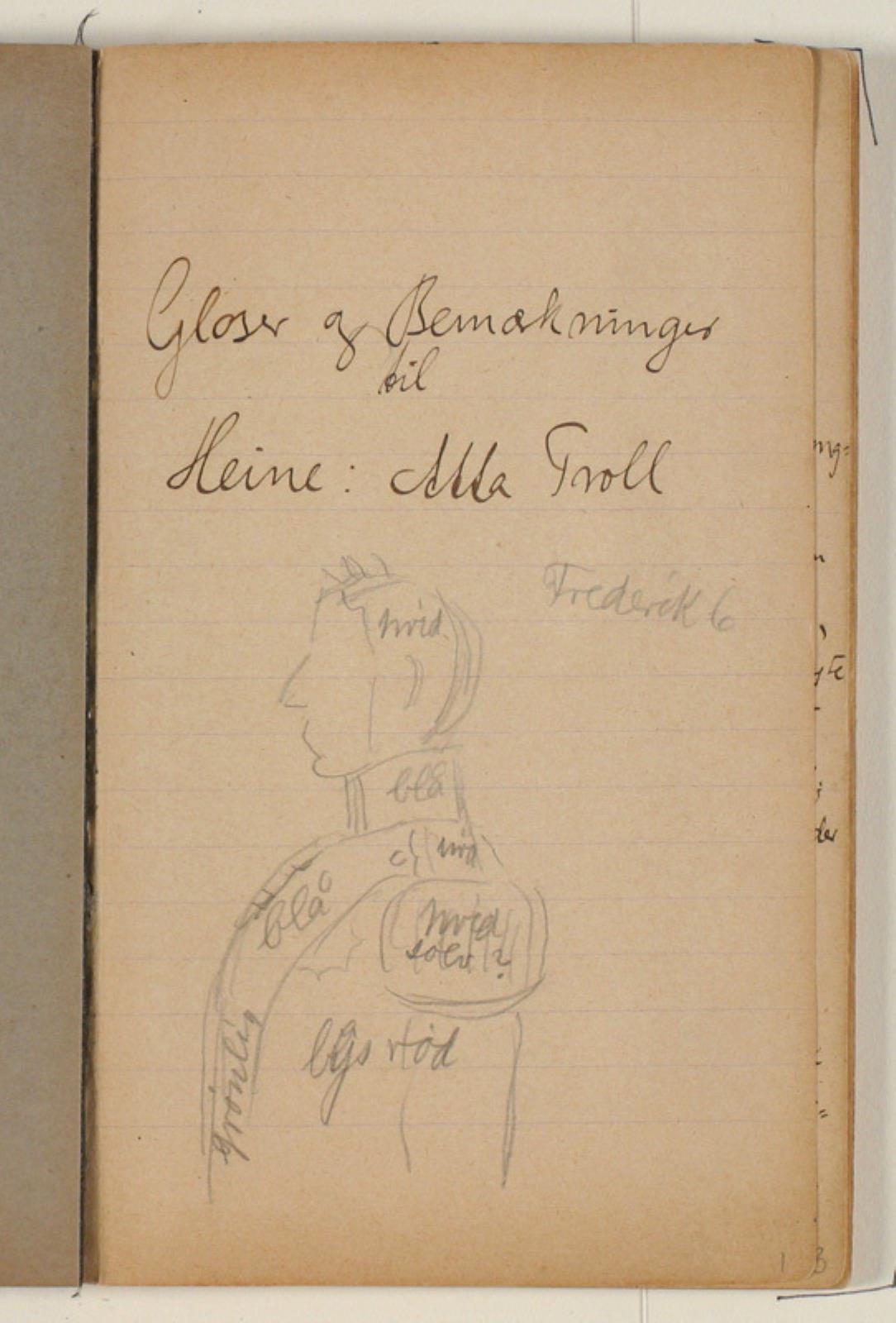 Niels Larsen Stevns, Studie til Frederik VI med farveangivelser