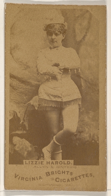 Allen & Ginter, Lizzie Harold, from the Actors and Actresses series (N45, Type 1) for Virginia Brights Cigarettes