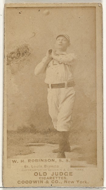 Goodwin & Company, William H. "Yank" Robinson, Shortstop, St. Louis Browns, from the Old Judge series (N172) for Old Judge Cigarettes