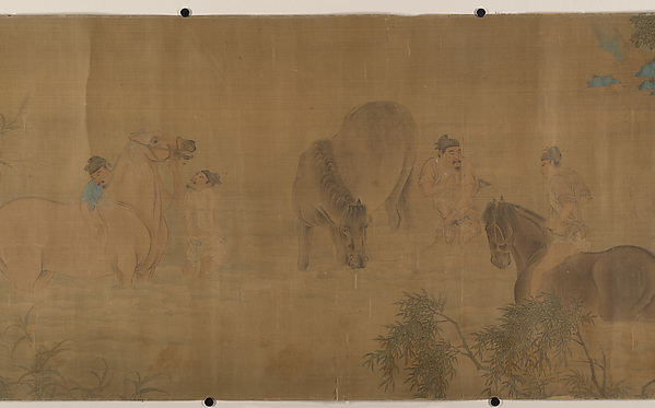 Unidentified artist, Washing Horses in a River