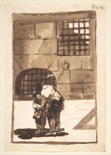 Goya (Francisco de Goya y Lucientes), Prisoners in irons; page 80 from the "Images of Spain" Album (F)