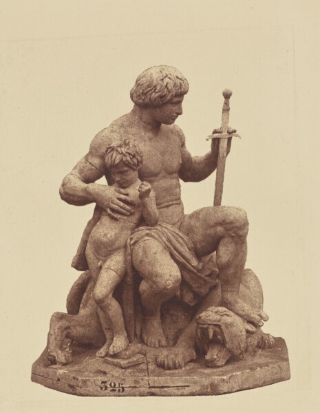 Édouard Baldus, ["L'Ordre", Sculpture by Antoine-Louis Barye, Decoration of the Louvre, Paris]