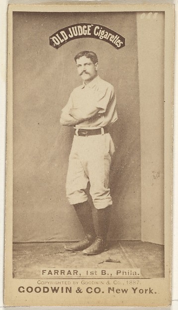 Goodwin & Company, Sidney Douglas Farrar, 1st Base, Philadelphia, from the Old Judge series (N172) for Old Judge Cigarettes