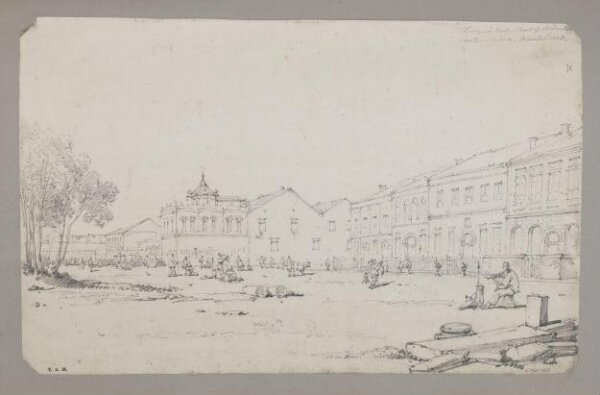 George Chinnery, Chinqua's House & part of the Factories, Canton, China. March 1st 1828