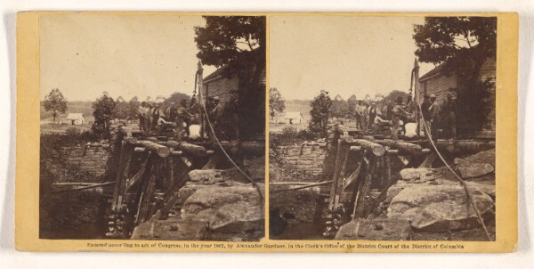 Timothy H. O'Sullivan, Bridge Over North Fork of Rappahannock. M'Dowell's Engineeers at Work.