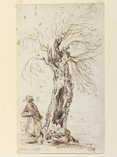 Constable, John (RA), A woman by an old willow tree at Ham, Surrey