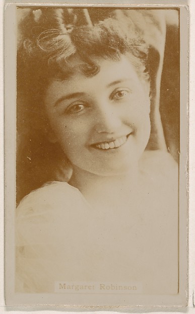 Kinney Brothers Tobacco Company, Margaret Robinson, from the Actresses series (N245) issued by Kinney Brothers to promote Sweet Caporal Cigarettes
