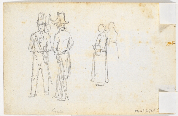 Martinus Rørbye, To præster og tre soldater