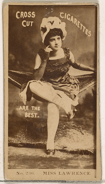 W. Duke, Sons & Co., Card Number 236, Miss Lawrence, from the Actors and Actresses series (N145-2) issued by Duke Sons & Co. to promote Cross Cut Cigarettes